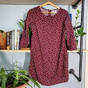 Old Navy Floral Print Quarter Length Sleeve Dress